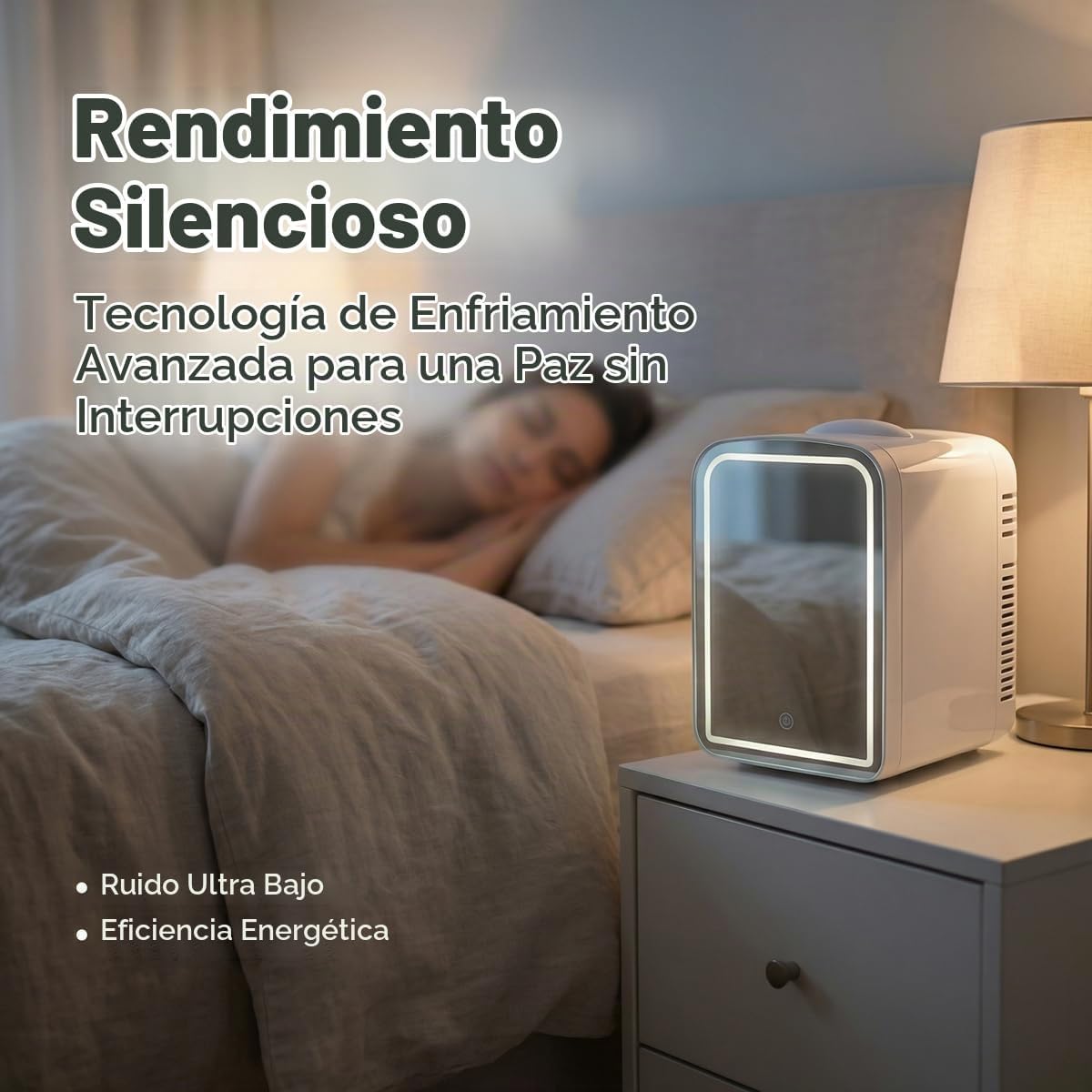 Lispin Mini refrigerador para el cuidado de la piel de 4L con espej...