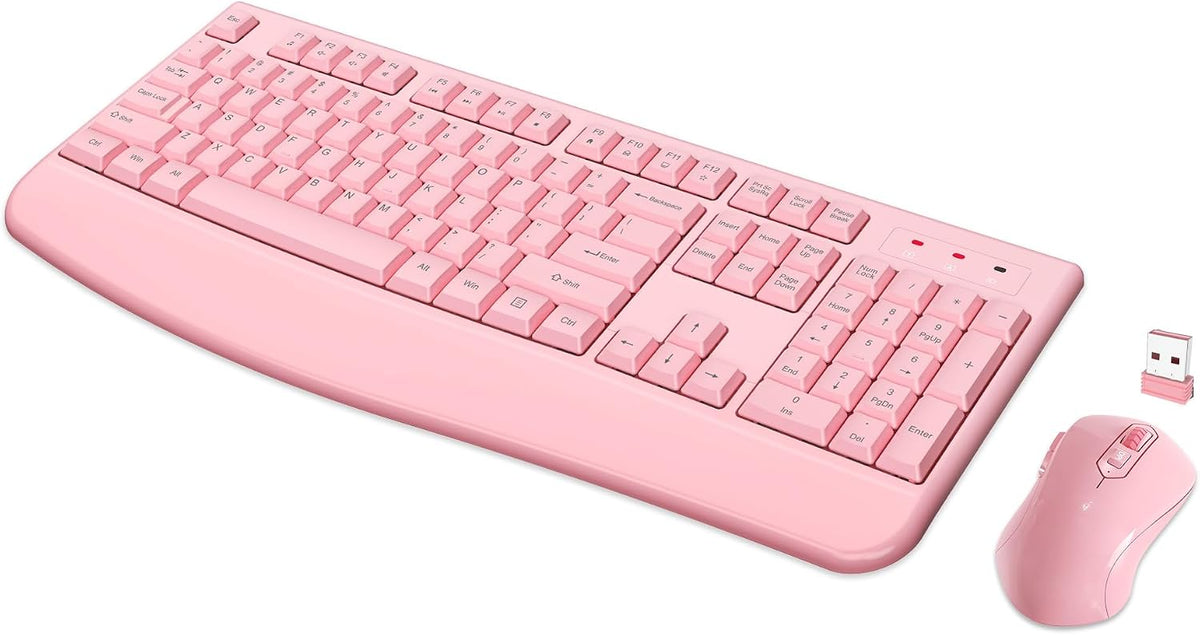 Combo de teclado y ratón inalámbricos de tamaño completo 2.4 GHz co...