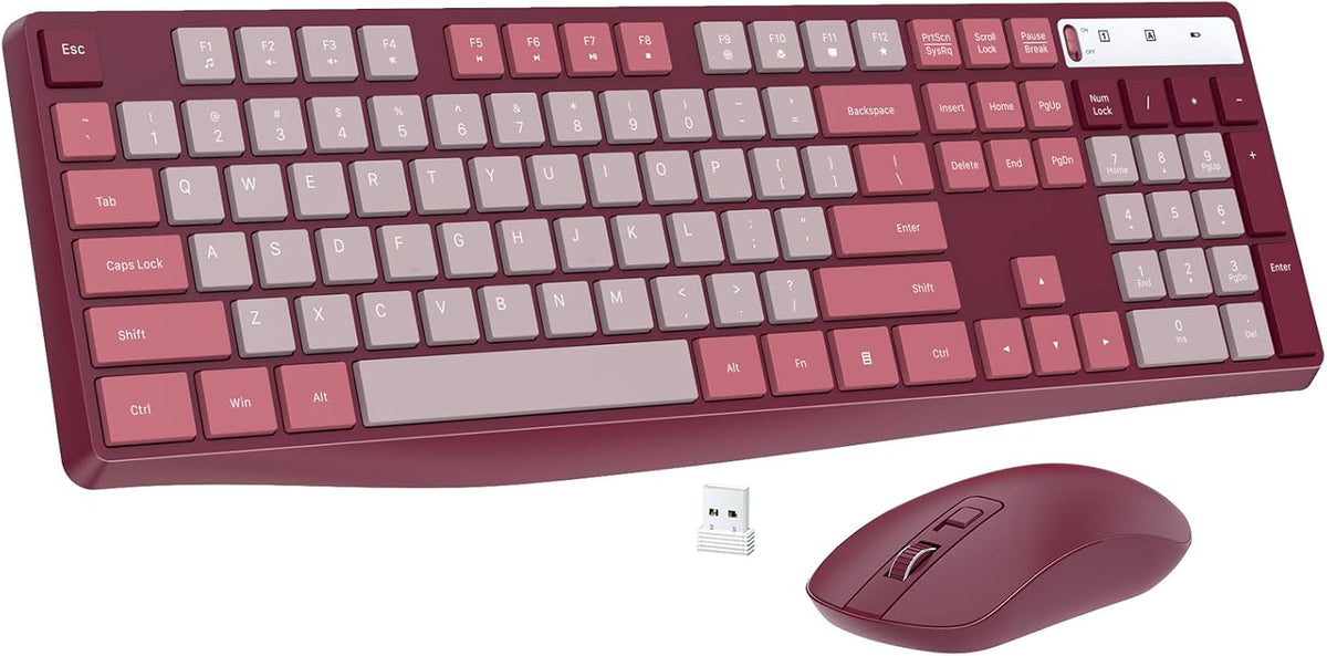 Combo de teclado y ratón inalámbricos, Lovaky teclado y ratón ergon...