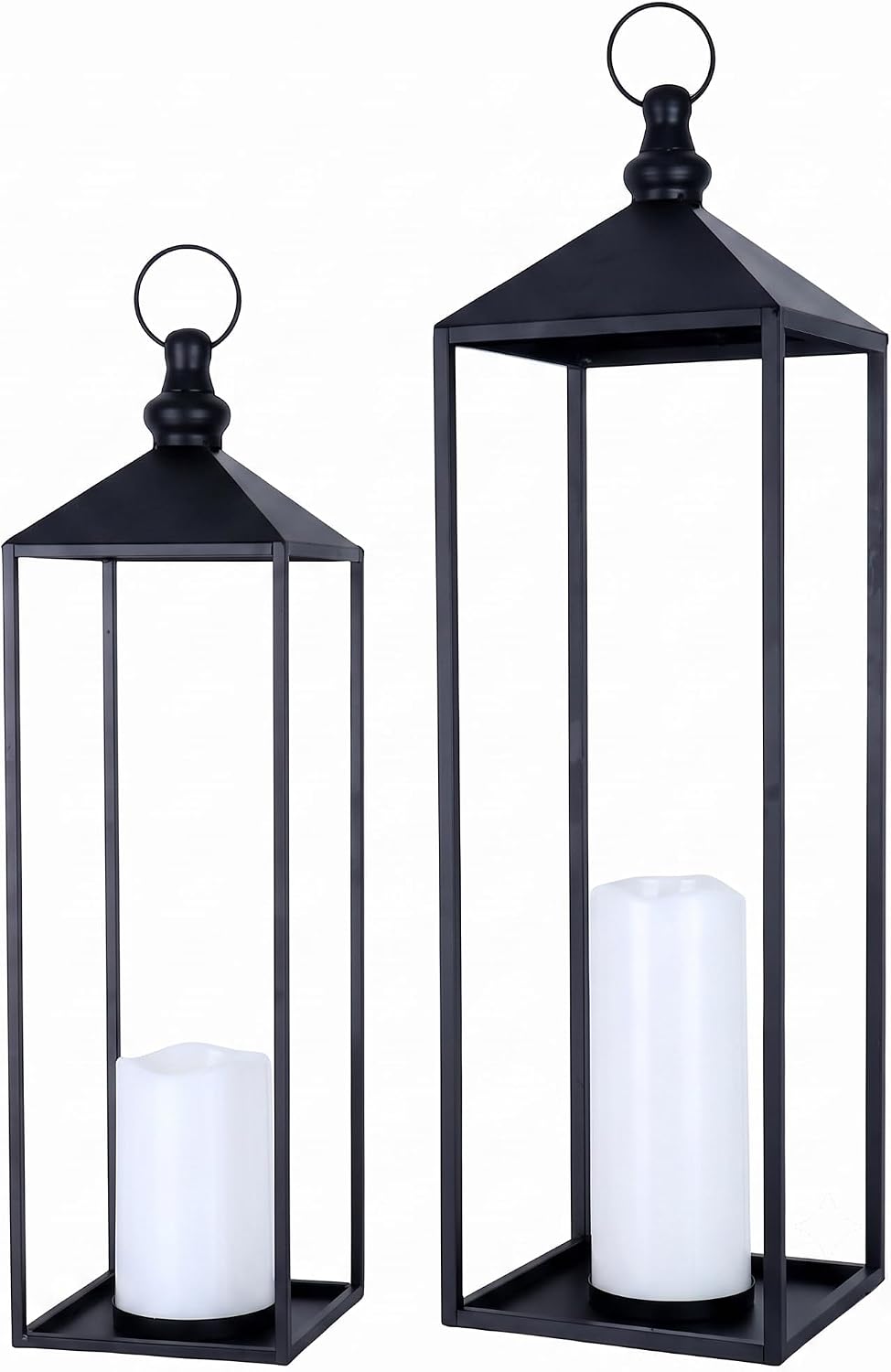 Faroles LED decorativos para interiores y exteriores, juego de faro...