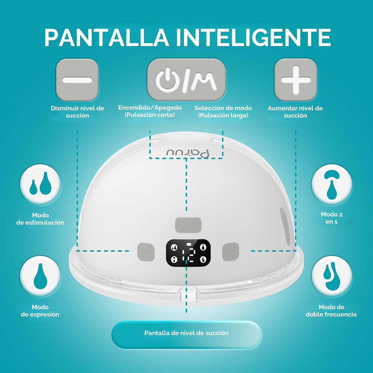 Paruu Extractor de Leche con Manos Libres P16, Extractor de Leche P...