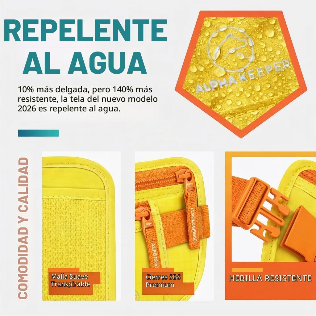 Alpha Keeper Cinturón de dinero para viajes oculto debajo de la rop...