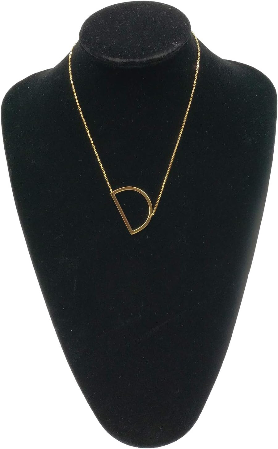 MOMOL - Collar con dije de inicial inclinada de acero inoxidable, c...