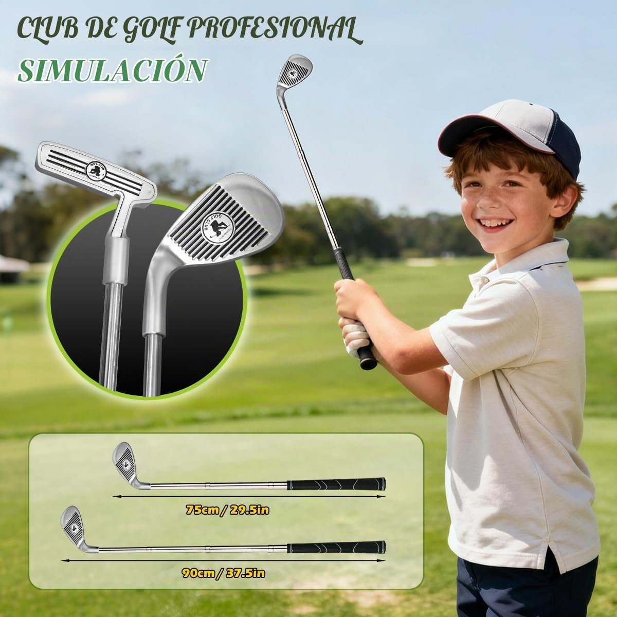 TERRAMUS Alfombrilla de Golf Mejorada para Niños, Verde con Agujero...