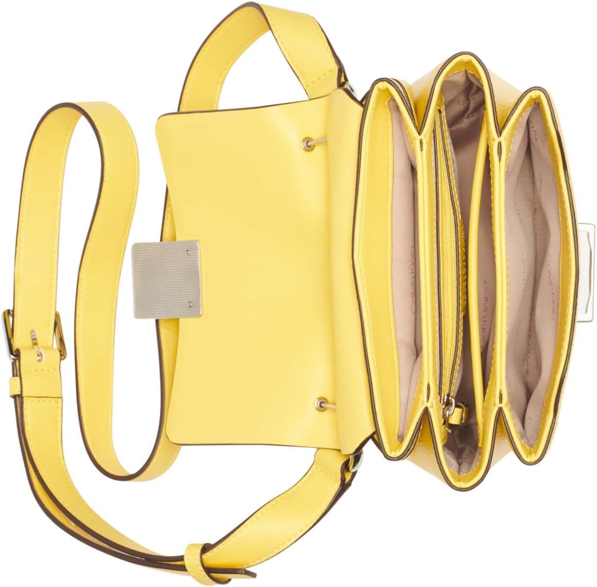 Calvin Klein Clove - Bandolera con solapa y triple compartimento pa...