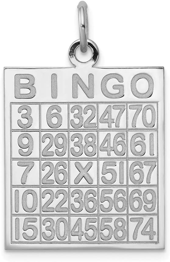 Colgante de tarjeta de bingo de plata de ley 925 maciza - 1.063 in...