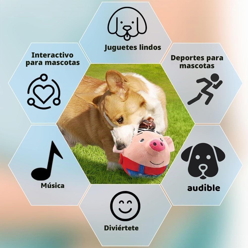 Geojec Juguetes interactivos para perros, juguetes chirriantes para...