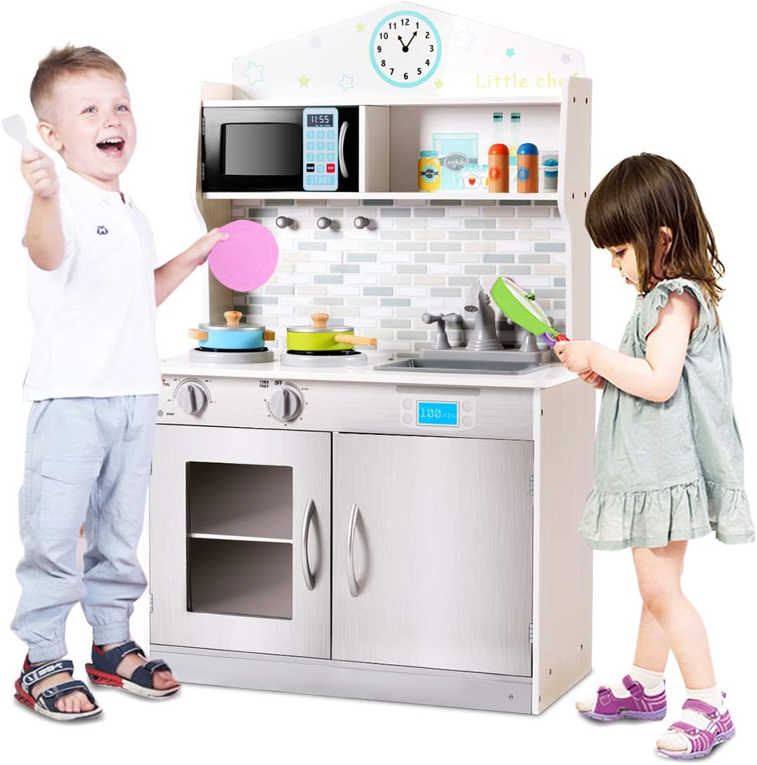 HONEY JOY Juego de cocina para niños, cocina de simulación para niñ...