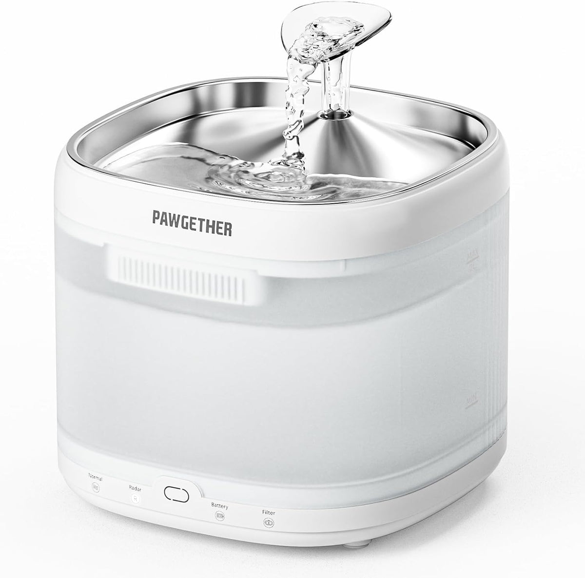 PAWGETHER Fuente de agua para gatos, 67oz\/2L silenciosa sin bombeo...