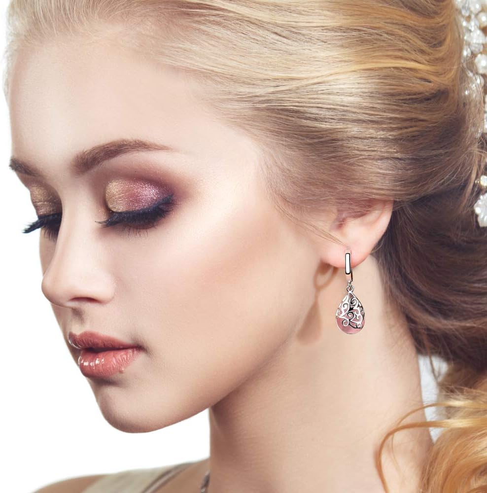 12 Pares de Aretes Colgantes de Cristal Drusa en Forma de Lágrima p...