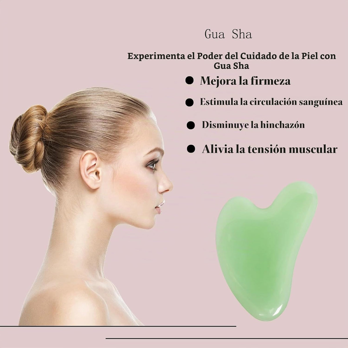 YAMHOHO Herramienta de masaje de piedra de jade Gua Sha, herramient...