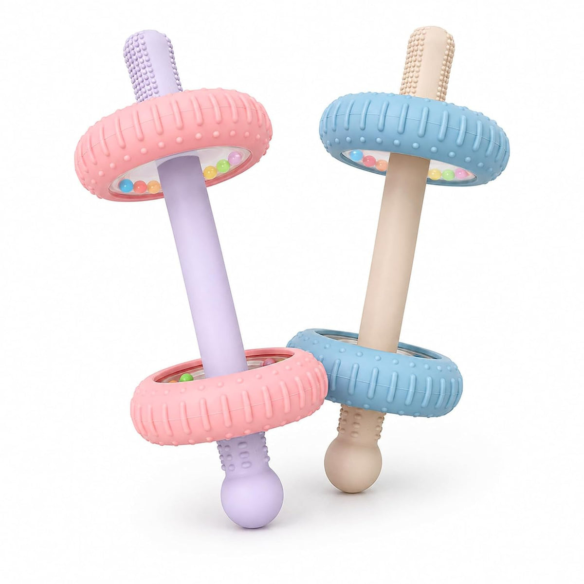 EC-Gaze Juguetes mordedores para bebés, sonajero con mancuernas, 3-...