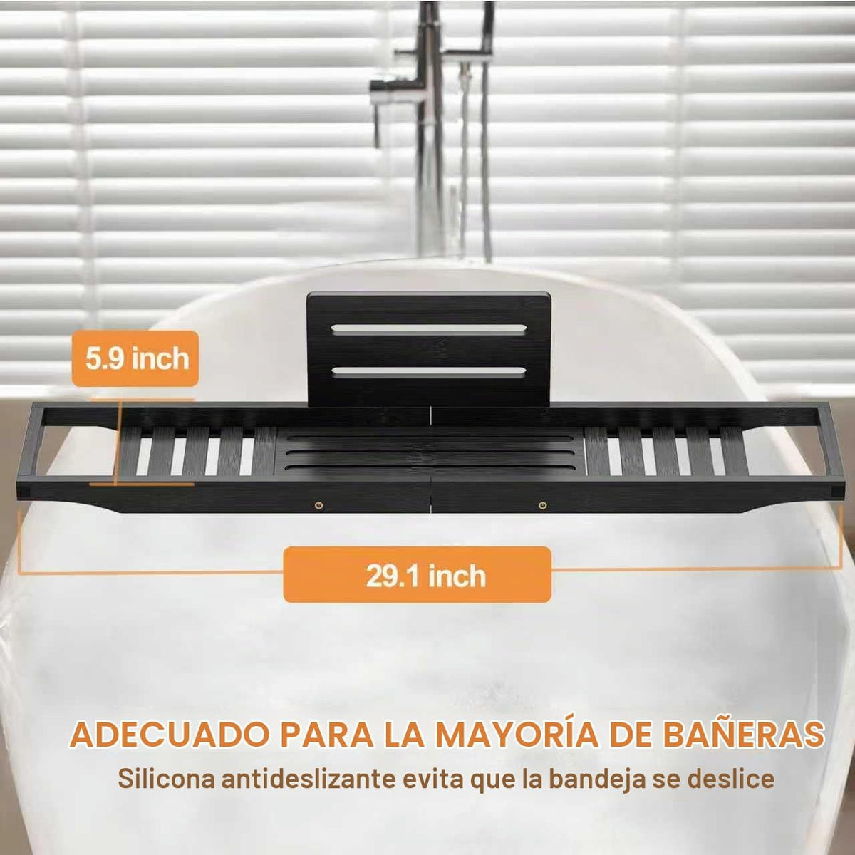 Bandeja de bañera negra - Bandeja de baño negra - Bandeja de mesa d...