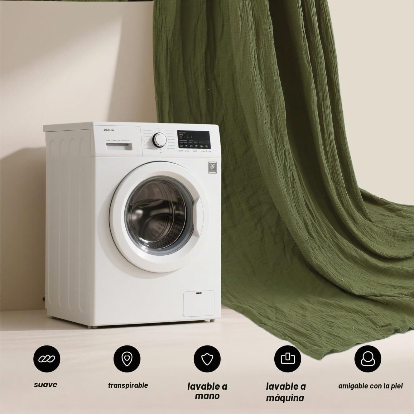 Vhaso Dosel de Cama de Algodón para Niños, Habitación del Bebé Cort...