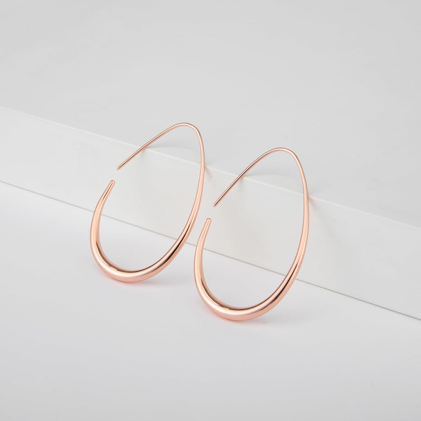 Aretes de aro ligeros con forma de lágrima para mujer, chapados en...