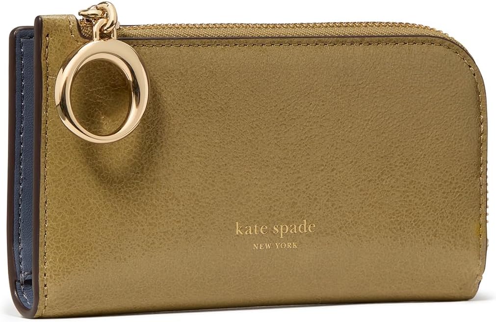 kate spade new york Cartera pequeña y delgada de cuero esmaltado Halo