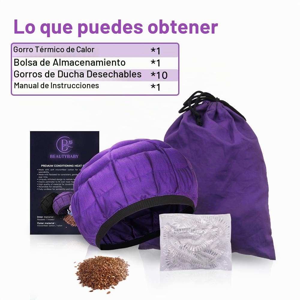 Beautybaby - Gorro térmico inalámbrico de acondicionamiento profund...