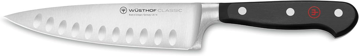 WÜSTHOF Cuchillo de chef clásico de 6 pulgadas, negro, acero inoxid...