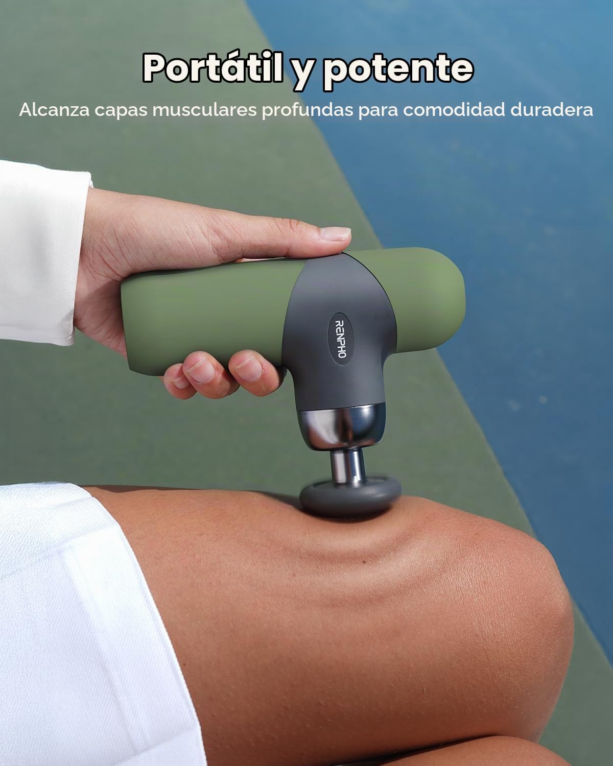 RENPHO Mini pistola de masaje térmico con calor, carcasa de silicon...