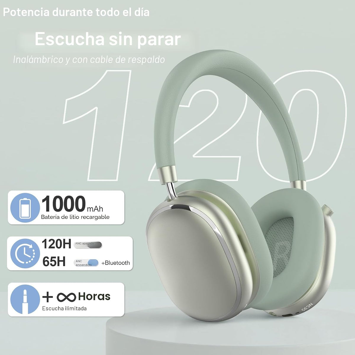 FOFUN NC95 - Auriculares híbridos con cancelación activa de ruido c...