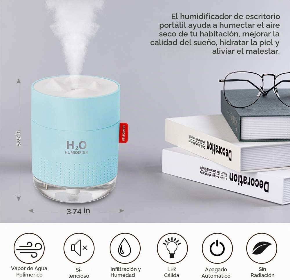 Mini humidificador portátil de niebla fría, 500ml, humidificador de...