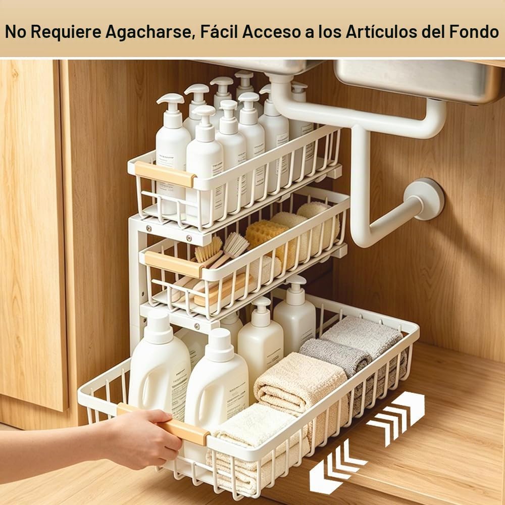 LYSENDUO Organizador para debajo del fregadero, paquete de 2 unidad...