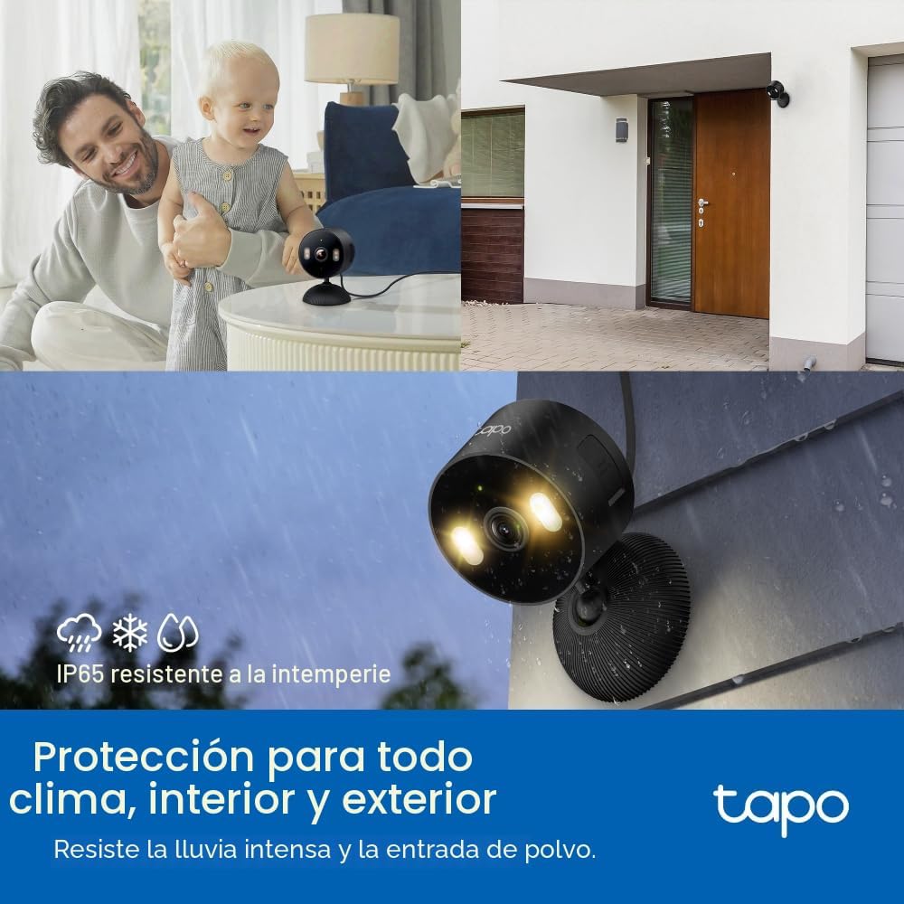 Cámara de seguridad Tapo para interiores\/exteriores de 1080p - Det...