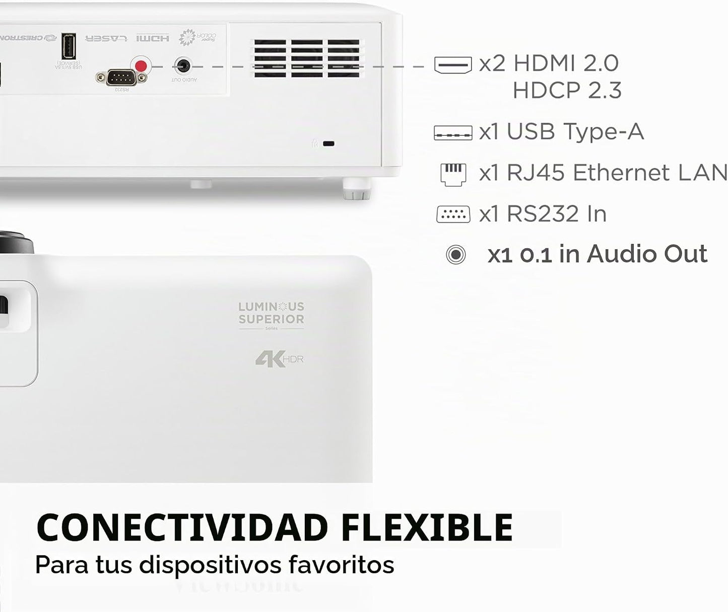 ViewSonic LS901-4K UHD Proyector Láser 4K con 5500 lúmenes, zoom óp...
