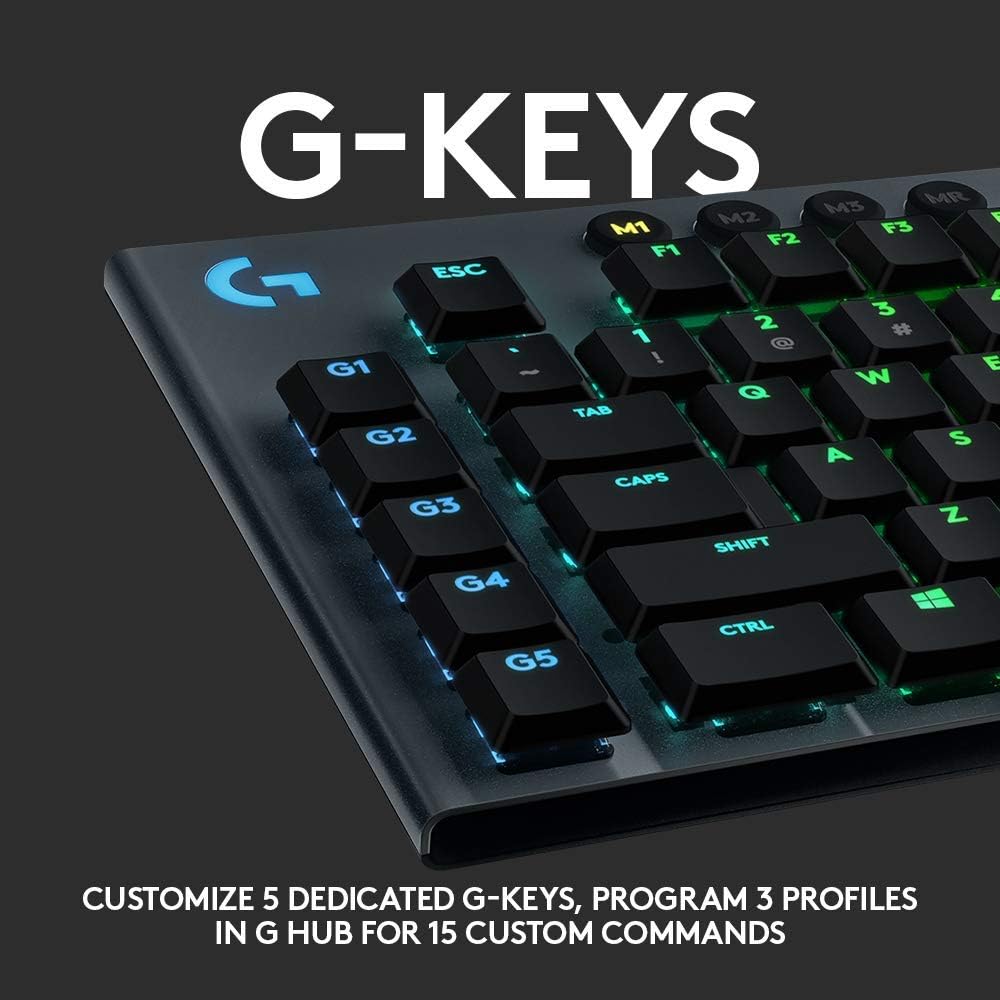 Logitech G 915 LIGHTSPEED Teclado mecánico inalámbrico RGB para jue...