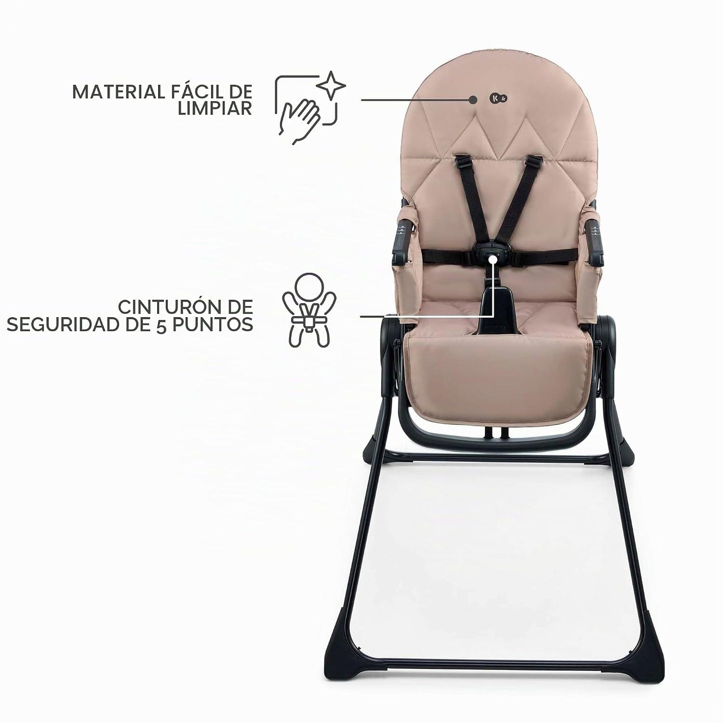 Kinderkraft BINCI - Silla alta plegable, ligera, 11 libras, compact...