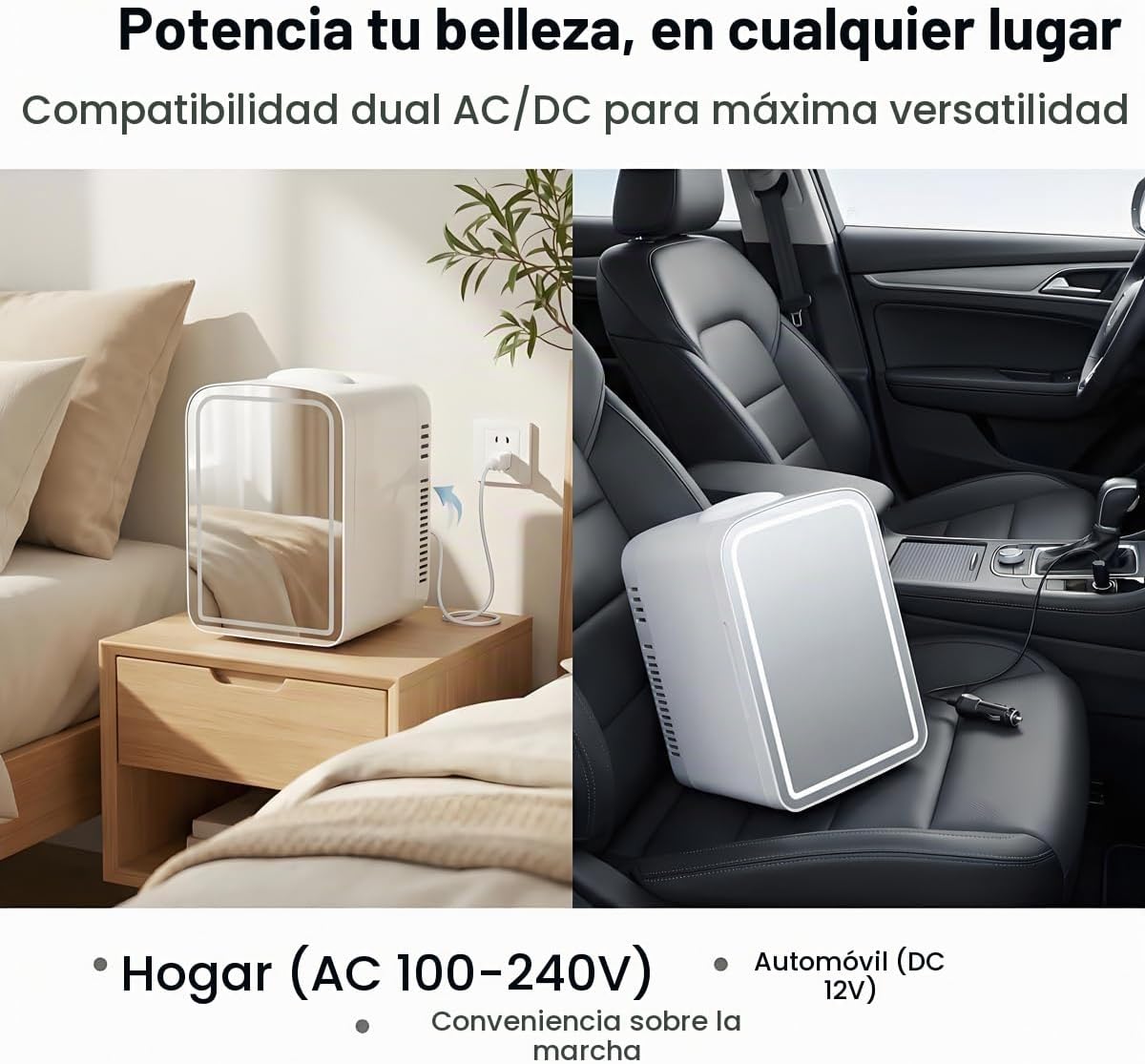 Lispin Mini refrigerador para el cuidado de la piel de 4L con espej...