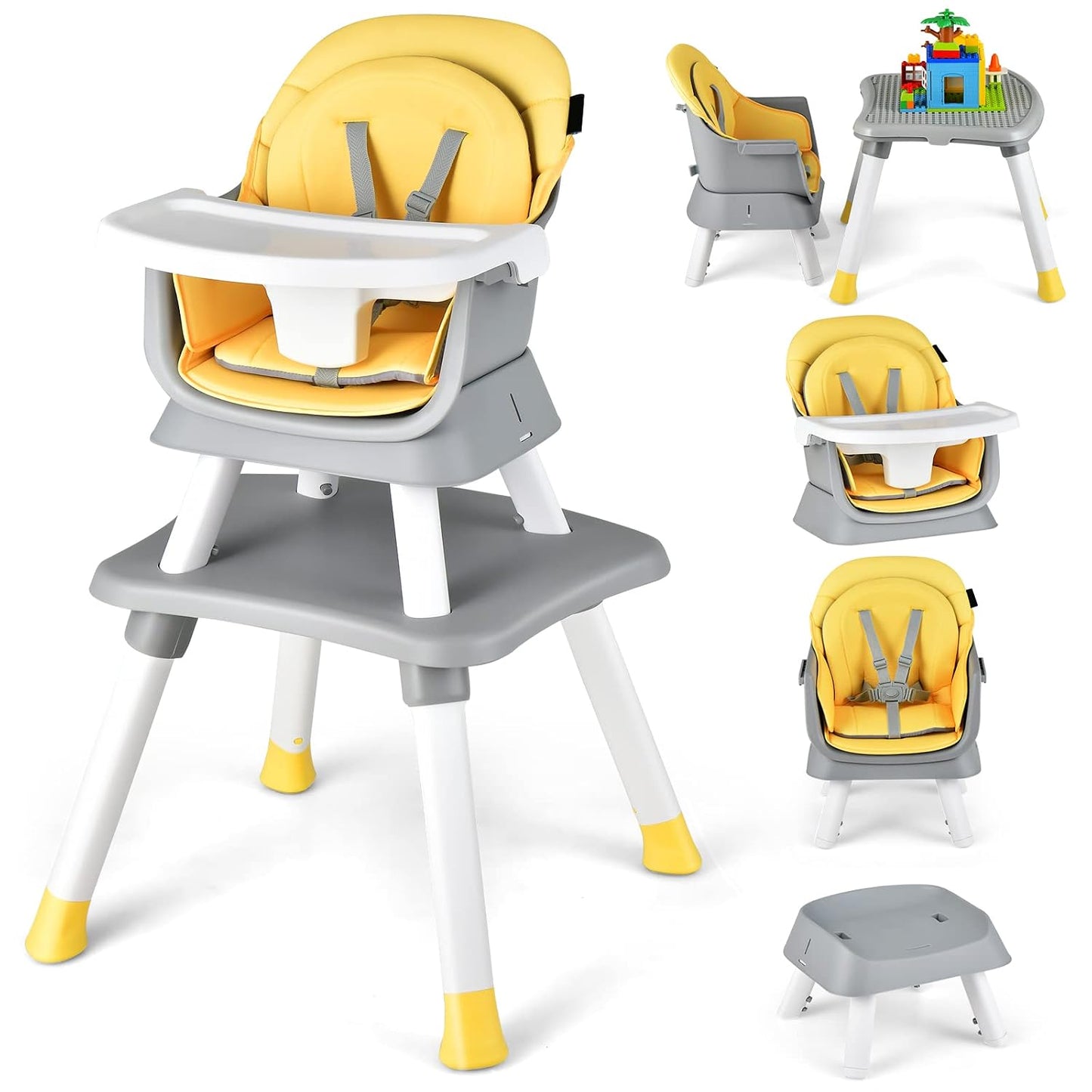 HONEY JOY Silla alta 8 en 1 para bebé, silla alta convertible para...