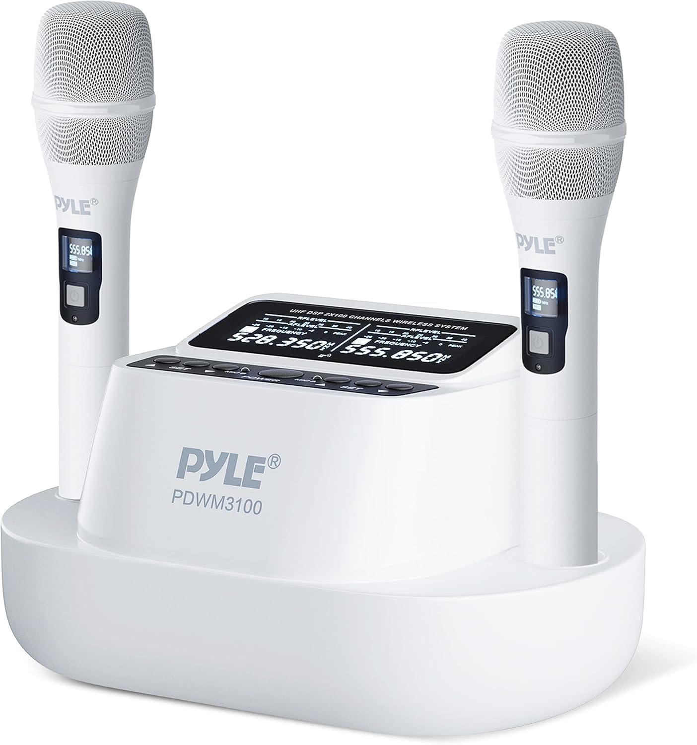 Pyle Juego de micrófonos de karaoke - Micrófonos inalámbricos con r...