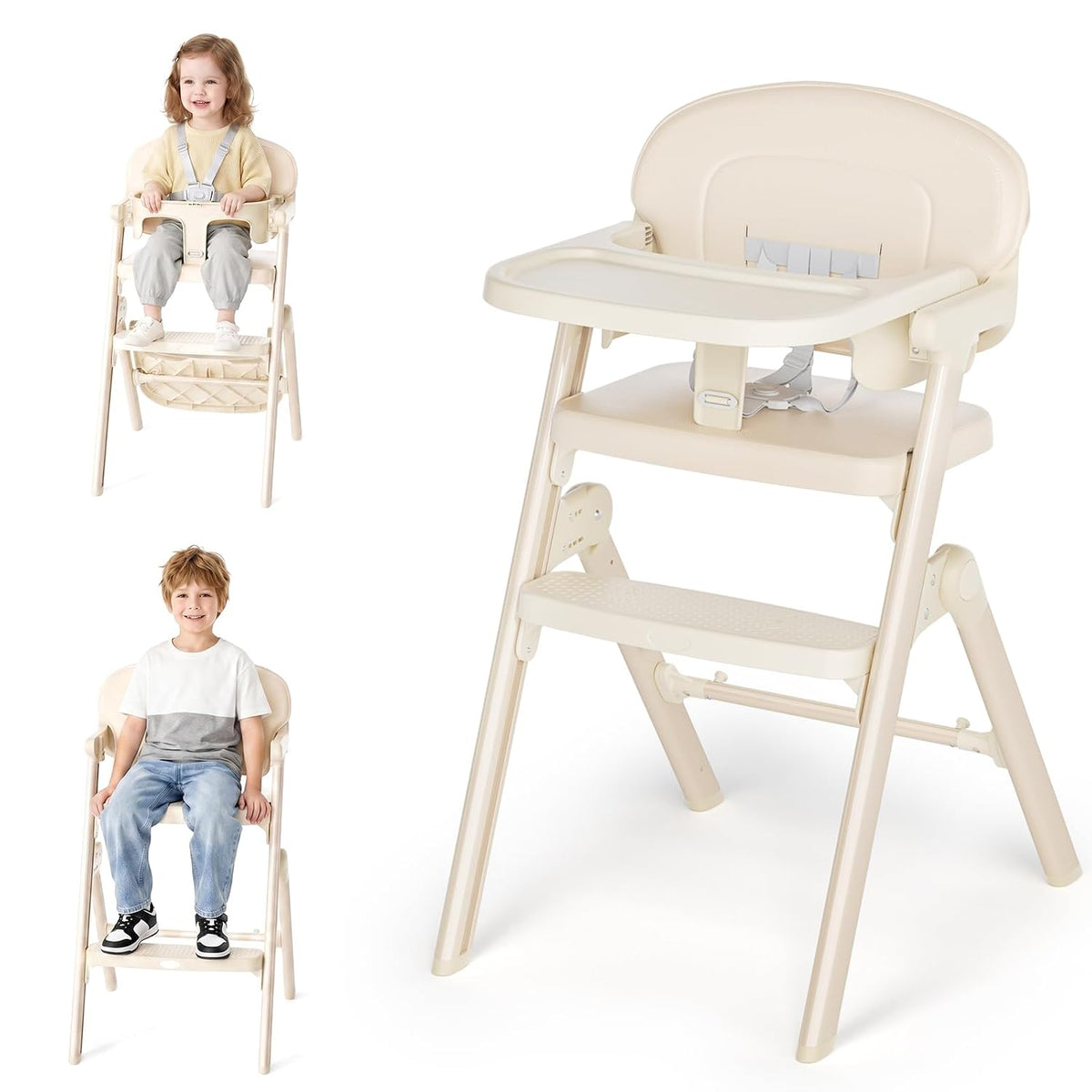 Meetaglow Silla alta convertible 3 en 1 para bebé, silla de comedor...