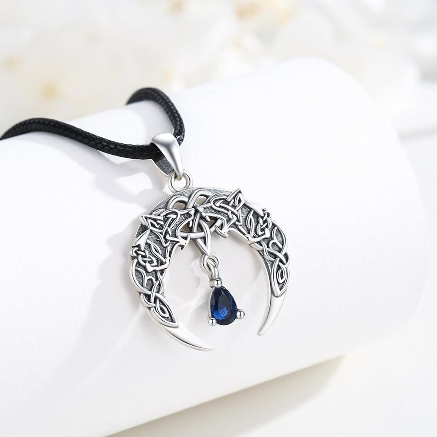 SOESON Collar Vintage para Hombre Plata de Ley 925 Animal Vikingo N...