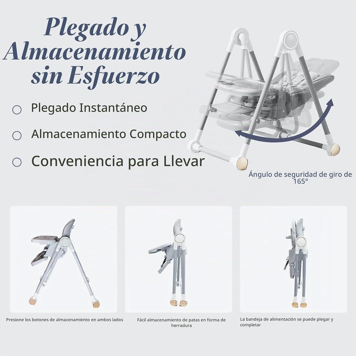 UMGOOGOO Trona multifuncional todo en 1 para bebé con columpios par...