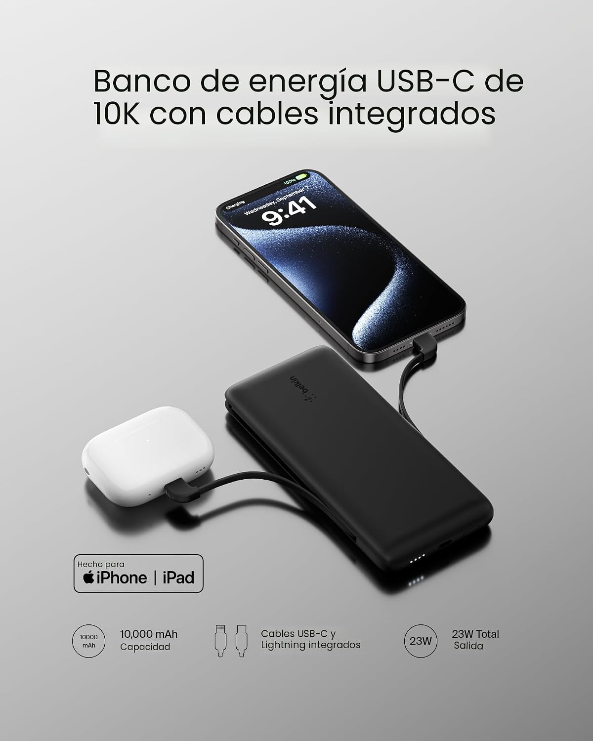 Belkin Banco de Energía Cargador Portátil para iPhone\/Android - 10...