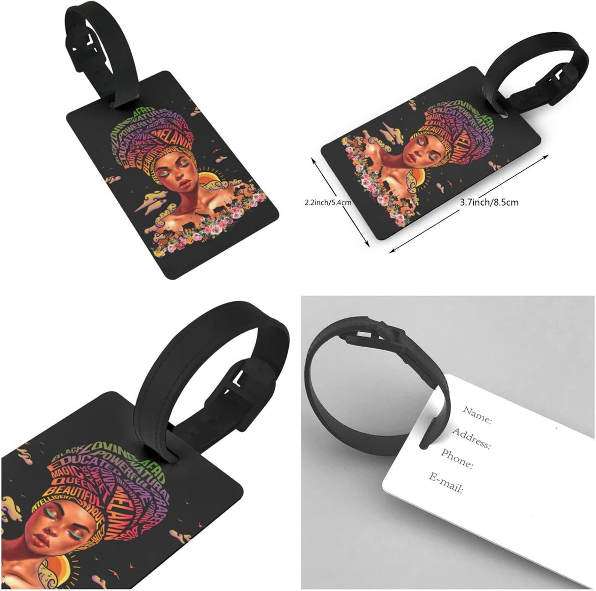 Hepmant Protector de maleta de viaje para mujer afroamericana, elás...