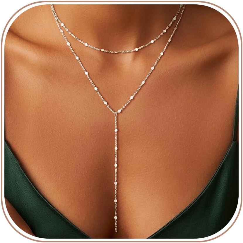 Remmocy Collar de oro y plata para mujer, chapado en oro de 14 quil...