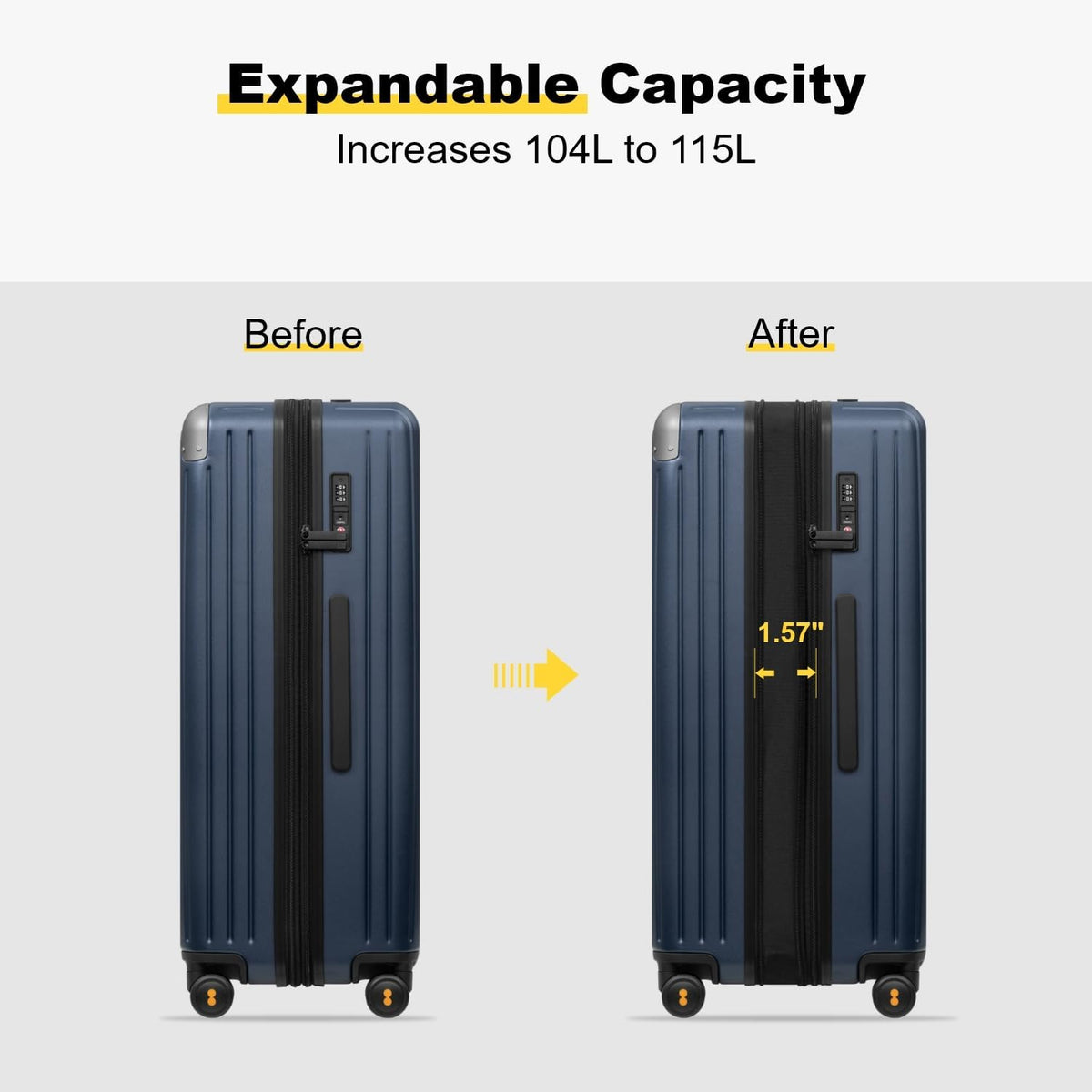 LEVEL8 Equipaje de mano aprobado por aerolíneas, maletas rígidas co...