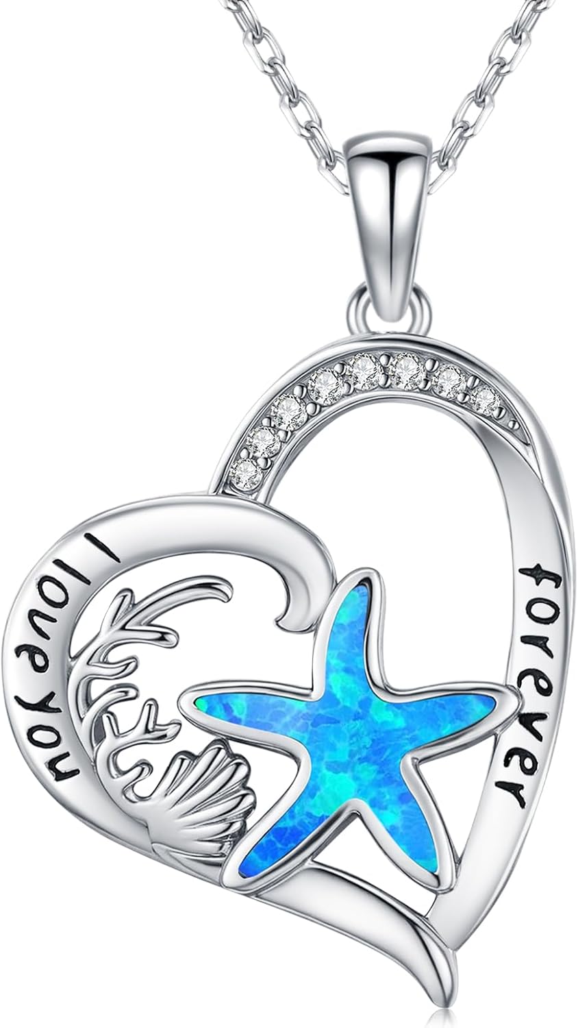 Twoowl Collar con dije de playa de plata de ley 925 con diseño de o...