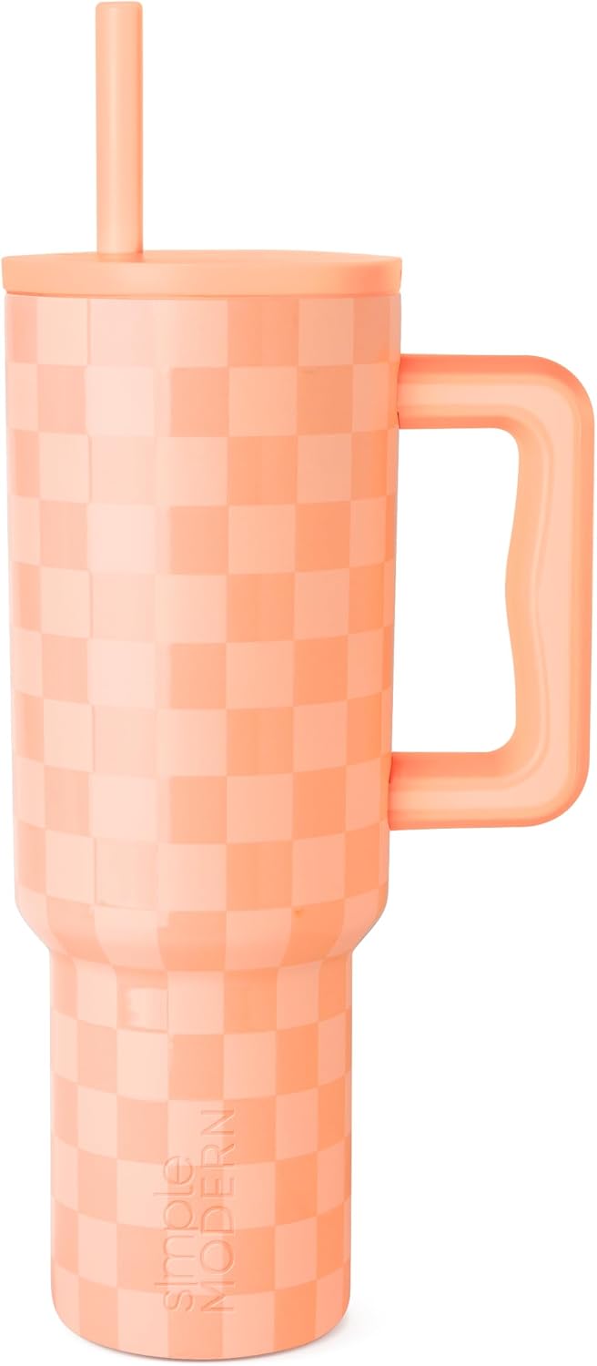 Simple Modern - Vaso de 1,2 l con asa y tapa con pajita, botella de...