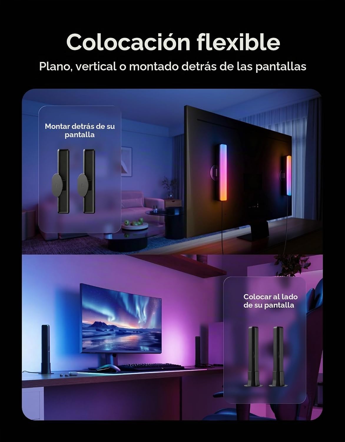 Govee Barra de luz inteligente, luces de TV RGBICWW para sala de es...