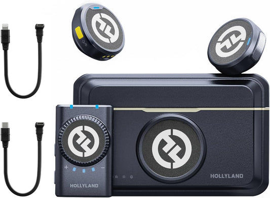 Hollyland Lark M2 - Micrófono de solapa inalámbrico para cámara, PC...