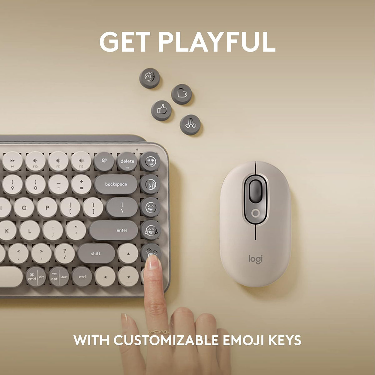 Logitech Teclado mecánico inalámbrico POP Keys con teclas Emoji - N...