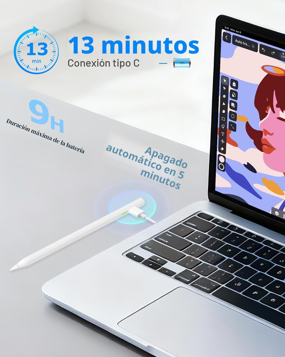 MYSTILUCK - Lápiz capacitivo para iPad 11ª y 10ª generación - Carga...