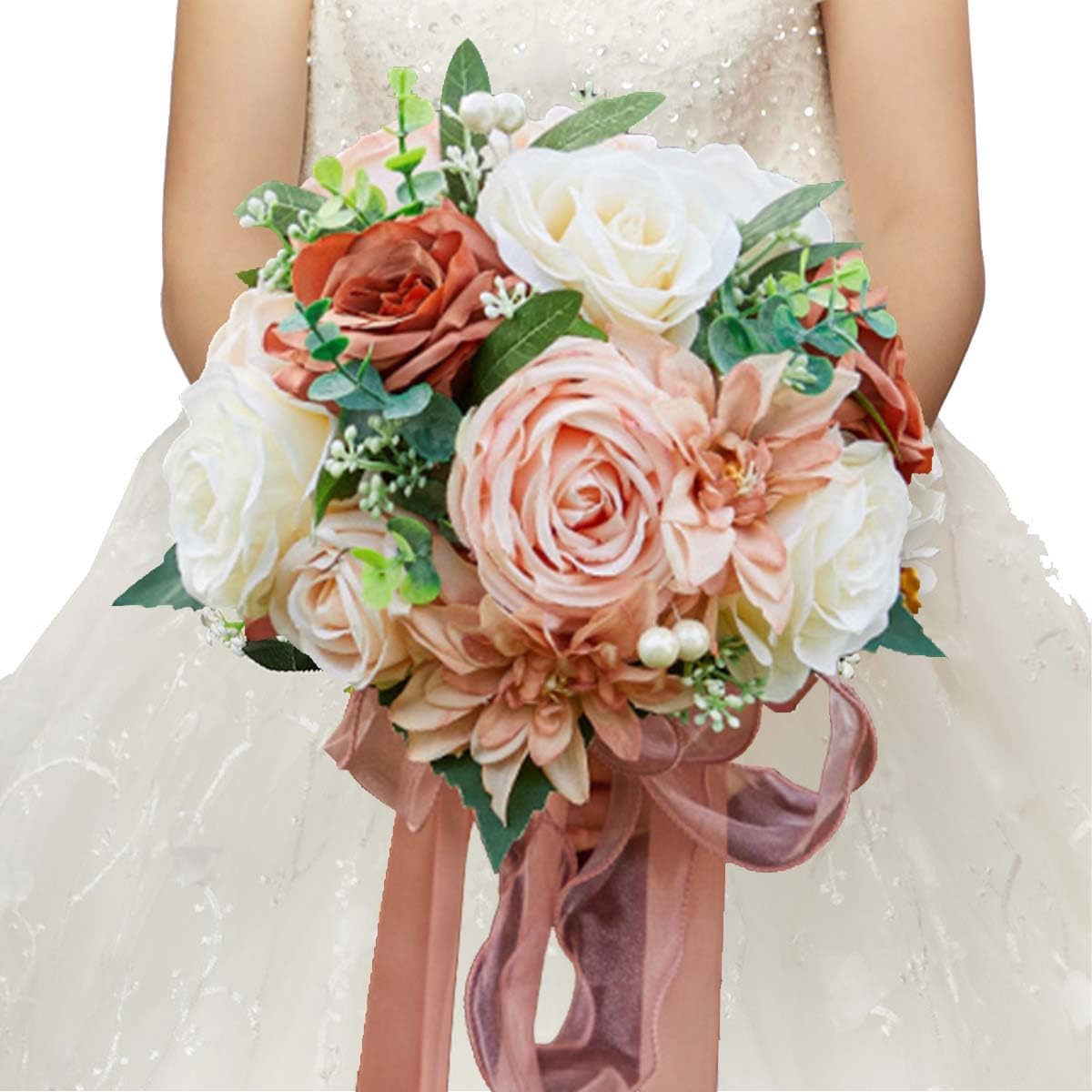 CYANLUX Ramos de Boda para Novia, Ramo de Dama de Honor, Rosas Arti...