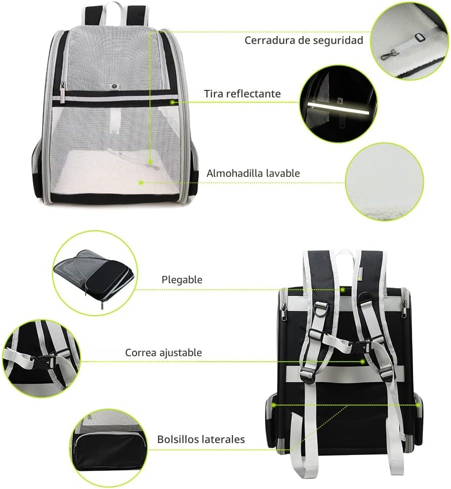 Texsens - Mochila para transporte de mascotas, con un innovador sis...