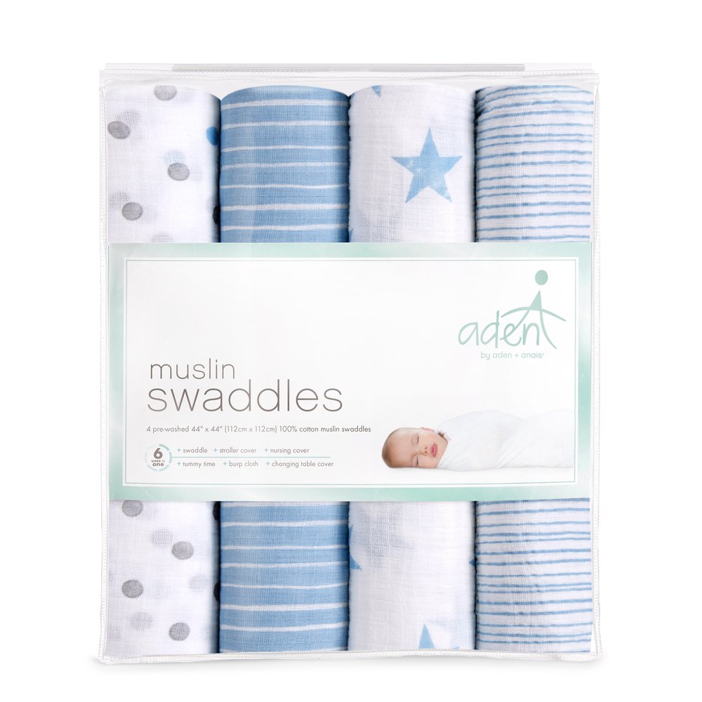 aden + anais Essentials Mantas de Muselina para Envolver para Bebés...