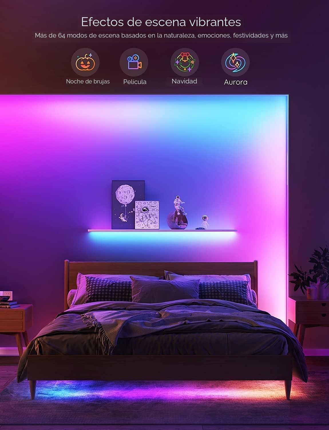 Govee RGBIC - Tira de luz LED Alexa de 32.8 pies, luces LED intelig...
